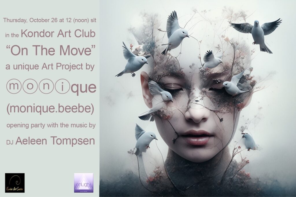 Exploring Boundless Creativity in Second Life: Monique Beebe's 'On The Move' Exhibition 1 Moni
