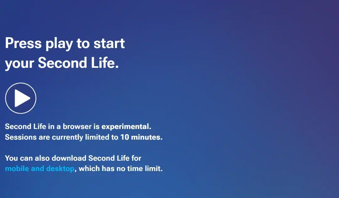 My Experience Accessing Second Life Through a Browser